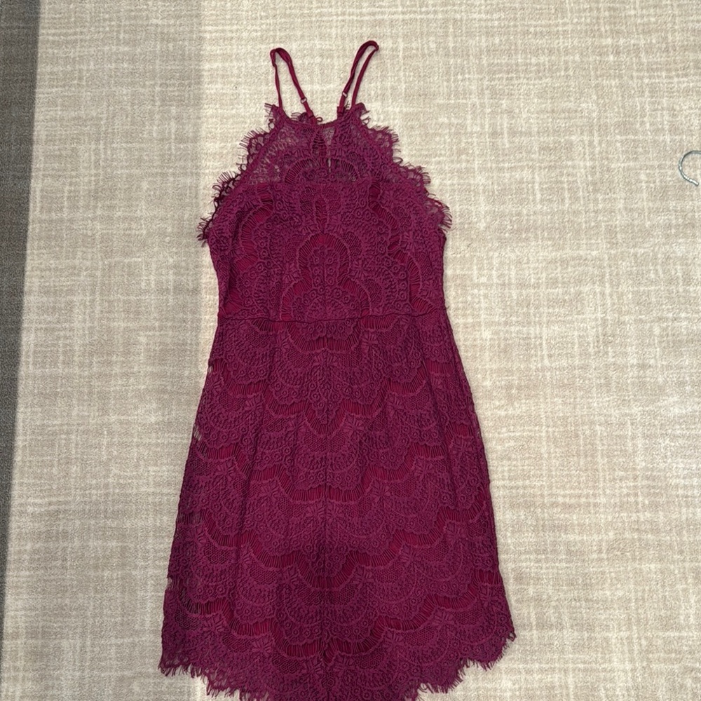 Free People Burgundy Lace Dress